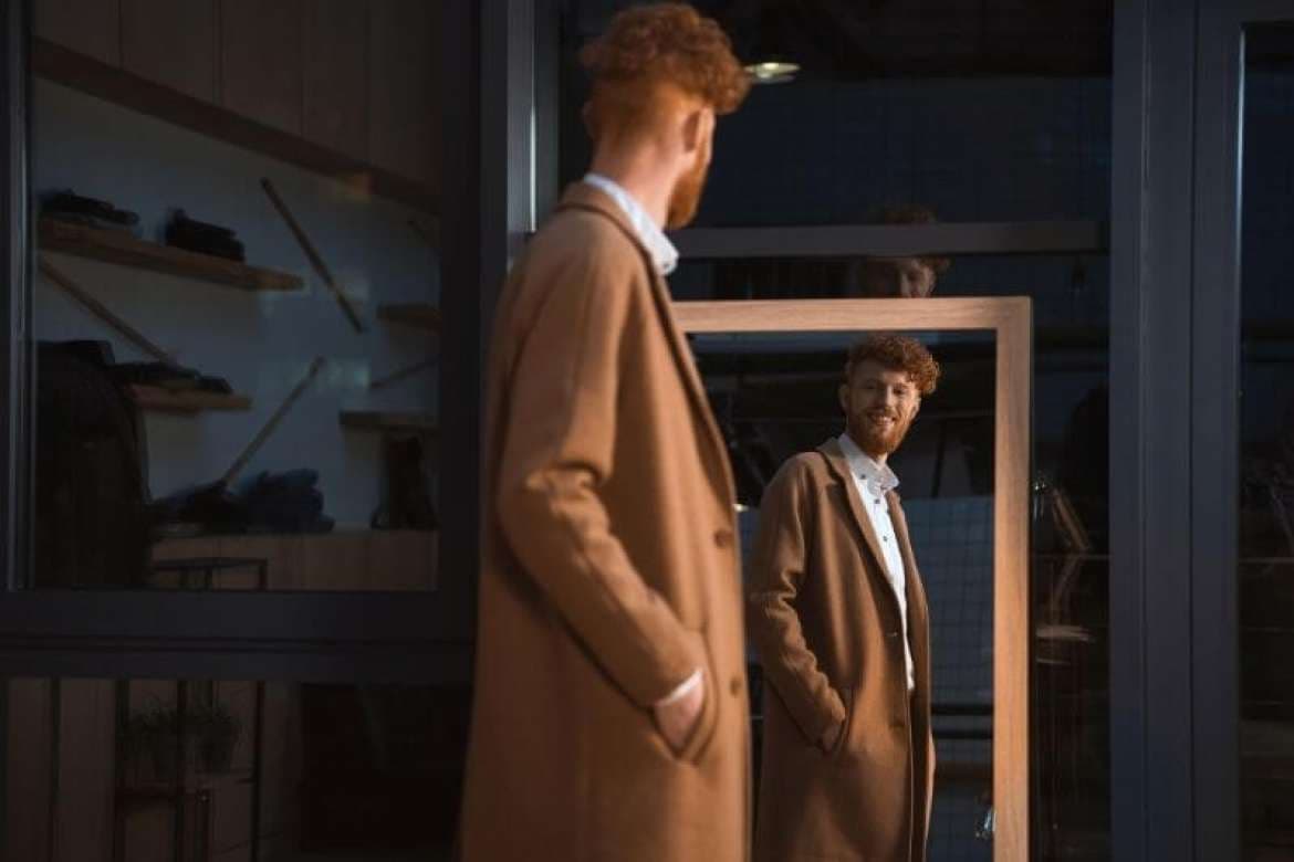 Custom overcoat styled with tailored menswear.