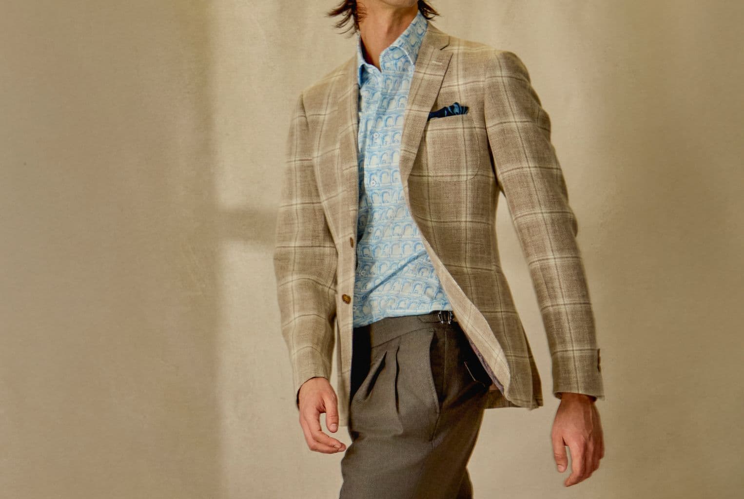 Sport coat and blazer styles on tailored menswear.